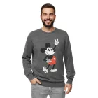 RE:fedett X DISNEY férfi kerek nyakú Pulóver  MICKEY MOUSE Print. Everyday Pulóver  pamut tartalom. MMDIS2489 szürke. Méret: L