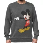 RE:fedett X DISNEY férfi kerek nyakú Pulóver  MICKEY MOUSE Print, Everyday Pulóver  pamut tartalom, MMDIS2486 szürke Méret: M