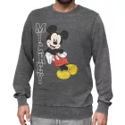 RE:fedett X DISNEY férfi kerek nyakú Pulóver  MICKEY MOUSE Print, Everyday Pulóver  pamut tartalom, MMDIS2492 szürke Méret: S