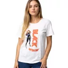 RE:fedett X MARVEL női póló  "fekete Widow" Print, pamut póló, nadrág-Sleeved Ing, MMMARV1122, ekrü-fehér Méret: M