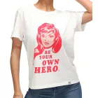 RE:fedett X MARVEL női póló  "fekete Widow" Print, pamut póló, nadrág-Sleeved Ing RCDIF2074, ekrü-fehér Méret: XS