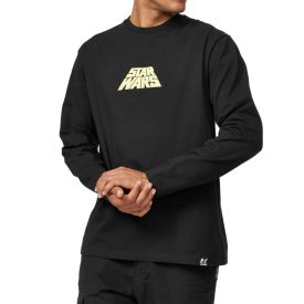   RE:fedett X Star Wars Csillagok Háborúja férfi kerek nyak Ing  Poster Print, pamut hosszú újj MMSTW2446, fekete Méret: S