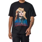 RE:fedett X BLONDIE férfi Sustainable póló  Debbie Harry Print, Cool pamut szíj Ing, MMESY127 fekete Méret: L