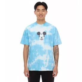   RE:fedett X Disney férfi póló  Mickey Mouse Print, pamut kerek nyakú, MMDIS2787 kék Méret: M