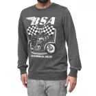 RE:fedett X BSA férfi kerek nyakú Pulóver  "British Motor Flag" Print, hosszú újj pulóver MMBSA301 szürke Méret: S