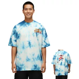   RE:fedett X CAPCOM férfi póló  Street Fighter Vega Print, pamut kerek nyakú póló MMDIF1879 kék Méret: L