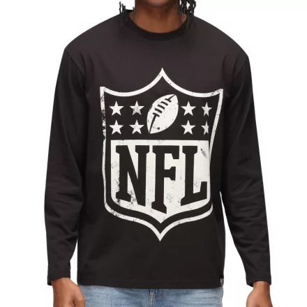 RE:fedett X NFL férfi kerek nyakú Pulóver  nagyméretű NFL Logo, pamut Fan Pulóver, MMNFL1192, fekete Méret: S