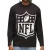 RE:fedett X NFL férfi kerek nyakú Pulóver  nagyméretű NFL Logo, pamut Fan Pulóver, MMNFL1192, fekete Méret: S