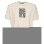 RE:fedett X Bowie férfi póló  "David Bowie King of Rock" Print, pamut póló, kerek nyakú, MMPER769 bézs Méret: M