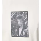 RE:fedett X Bowie férfi póló  "David Bowie King of Rock" Print, pamut póló, kerek nyakú, MMPER769 bézs Méret: M