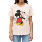 RE:fedett X Disney női Mickey Mouse Hug Print pamut Ing kerek nyakú Ing MMDIS2579 rózsaszín Méret: L