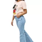 RE:fedett X Disney női Mickey Mouse Hug Print pamut Ing kerek nyakú Ing MMDIS2579 rózsaszín Méret: M