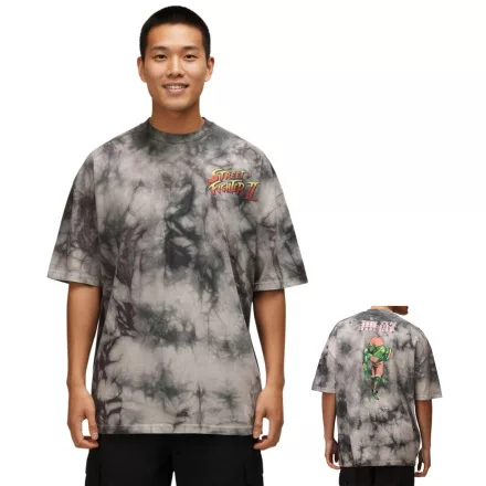 RE:fedett X CAPCOM férfi póló  Street Fighter Blanka Print, pamut kerek nyakú póló MMDIF1880 szürke Méret: L