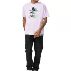 RE:fedett X Disney férfi póló  3- Fade Mickey Mouse Print, pamut kerek nyakú póló MMDIS2687 lila Méret: M