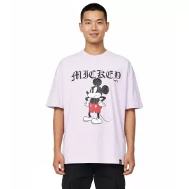  RE:fedett X Disney férfi póló  Grumpy Mickey Mouse Print, pamut kerek nyakú póló, MMDIS2689 lila Méret: L