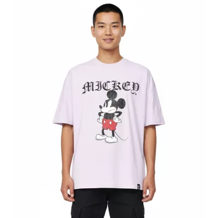 RE:fedett X Disney férfi póló  Grumpy Mickey Mouse Print, pamut kerek nyakú póló, MMDIS2689 lila Méret: L