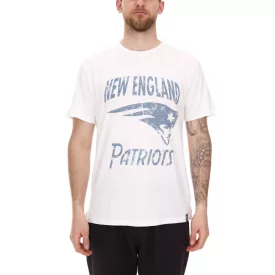   RE:fedett X NFL új England Patriots férfi póló  Logo Print, pamut kerek nyakú, PCNFL920, ekrü-fehér Méret: M