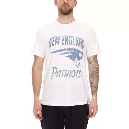 RE:fedett X NFL új England Patriots férfi póló  Logo Print, pamut kerek nyakú, PCNFL920, ekrü-fehér Méret: M