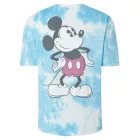RE:fedett X Disney férfi póló  Mickey Mouse Print. pamut póló  Tie-Dye Look. kerek nyakú. sötét kék, kék Tie-Dye, vagy szürke. Méret: L