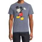 RE:fedett X Disney férfi póló  Mickey Mouse Print. pamut póló  Tie-Dye Look. kerek nyakú. sötét kék, kék Tie-Dye, vagy szürke. Méret: S