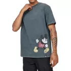 RE:fedett X Disney férfi póló  Mickey Mouse Print. pamut póló  Tie-Dye Look. kerek nyakú. sötét kék, kék Tie-Dye, vagy szürke. Méret: S