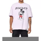 RE:fedett X Disney férfi póló  Grumpy Mickey Mouse Print. pamut póló  nagyméretű Lettering. kerek nyakú. bézs, kék, lila, vagy narancssárga. Méret: S