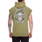 ROCKUPY férfi Hooded Tank Top, ujjatlan pamut Ing  vissza Print, Tie-Dye Muscle Ing 393827 zöld Méret: M