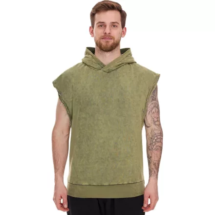 ROCKUPY férfi Hooded Tank Top, ujjatlan pamut Ing  vissza Print, Tie-Dye Muscle Ing 393827 zöld Méret: S