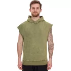 ROCKUPY férfi Hooded Tank Top, ujjatlan pamut Ing  vissza Print, Tie-Dye Muscle Ing 393827 zöld Méret: XL