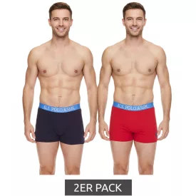   U.S. POLO ASSN. 2-es csomag Férfi boxeralsó, légáteresztő pamut fehérnemű, 011601_US16133_02 999 Sötétkék/Világoskék/Piros Méret:M