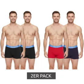   U.S. POLO ASSN. 2 db-os Férfi boxeralsó, légáteresztő pamut fehérnemű, 011601_US16133_02, Fekete vagy Kék/Piros Méret:L