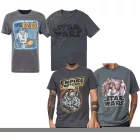 RE:fedett X Star Wars Csillagok Háborúja férfi póló  Skywalker Saga/R2D2 vagy The Empire Strikes vissza Print. pamut póló, nadrág-Sleeved Ing, sötét szürke. Méret: M