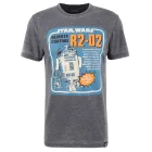 RE:fedett X Star Wars Csillagok Háborúja férfi póló  Skywalker Saga/R2D2 vagy The Empire Strikes vissza Print. pamut póló, nadrág-Sleeved Ing, sötét szürke. Méret: M