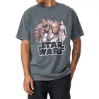 RE:fedett X Star Wars Csillagok Háborúja férfi póló  Skywalker Saga/R2D2 vagy The Empire Strikes vissza Print. pamut póló, nadrág-Sleeved Ing, sötét szürke. Méret: S