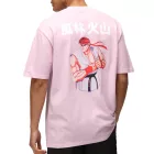 RE:fedett X CAPCOM férfi póló  Street Fighter Vega, Ryu, és Blanka Print, pamut póló, kerek nyakú, MMDIF18, kék/szürke/lila Méret: L