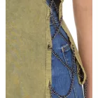 ROCKUPY női póló, nadrág-Sleeved Ing  oldal Slit, pamut Ing, kerek nyakú, 393828 zöld Méret: XS