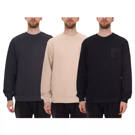 Kövek férfi alap Pulóver, modern pamut Pulóver, hosszú-sleeved Ing, 400gsm in sötét szürke, fekete vagy bézs Méret: S