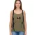 ROCKUPY Ariana női Tank Top  koponya Neckline, pamut Ing, Summer Top  Cutouts, 366326 Khaki Méret: M