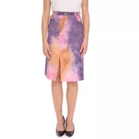   ROCKUPY női Szoknya  Tie-Dye minta, Colorful farmer Szoknya, Straight Summer Szoknya, Midi Szoknya  Slit RPW20_040901 917 lila/narancssárga/rózsaszín Méret: S