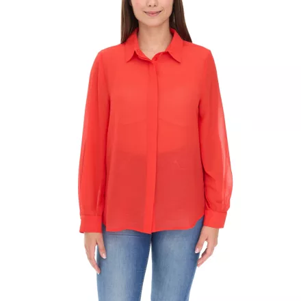 Aniston Női nyári blúz, stílusos sifon blúz, hosszú ujjú ing, 14124228 Piros Méret:44