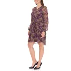 Aniston CASUAL Női ruha teljes virágmintával, hosszú ujjú ruha 24704960 Lila/Sárga/Zöld Méret:42