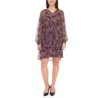 Aniston CASUAL Női ruha teljes virágmintával, hosszú ujjú ruha 24704960 Lila/Sárga/Zöld Méret:44