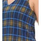 Aniston CASUAL Női ruha, kockás nyári ruha, ujjatlan 13189530 Kék/Sárga Méret:42