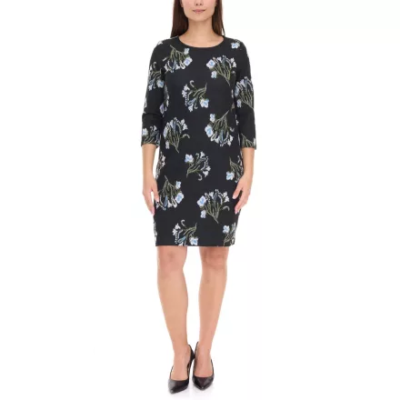 Aniston alkalmi női kötött ruha  virágos Print, Summer ruha  3/4 ujj, 62941323 fekete Méret: 36