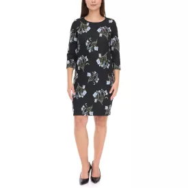   Aniston CASUAL Női kötött ruha virágmintával, nyári ruha 3/4 ujjú, 62941323 Fekete Méret:38