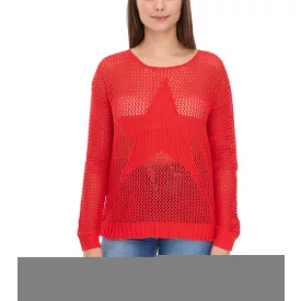   Aniston CASUAL Női kötött pulóver áttört mintával, divatos hétköznapi pulóver 54941968 Piros Méret:42