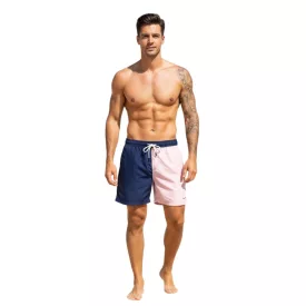   Pierre Cardin férfi Swim Sort Rövidnadrág, stílusos Swim Sort Rövidnadrág, LA205027 Navy/rózsaszín Méret: L