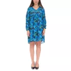 Aniston CASUAL Női miniruha, Nyári ruha, Hosszú ujjú ruha, 36726314, Kék/Zöld Méret:36