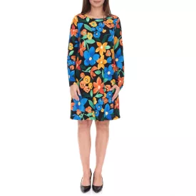   Aniston alkalmi női Summer ruha  virágos Print, Mini ruha, hosszú újj ruha, 81651920, fekete/sárga/kék Méret: 38