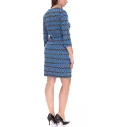 Aniston CASUAL Női nyári ruha teljes mintával, Mini ruha, Kerek nyakú, 52386460 Kék/Fekete Méret:38